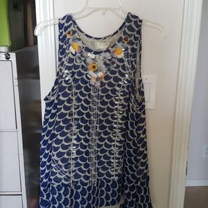 Moulinette soeurs sleeveless blouse w/beading sz L